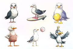 Cute Seagull Clipart Bundle - CraftNest - Digital Crafting and Art