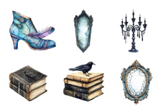 Antique Gothic Halloween Set Clipart Bundle - CraftNest - Digital Crafting and Art