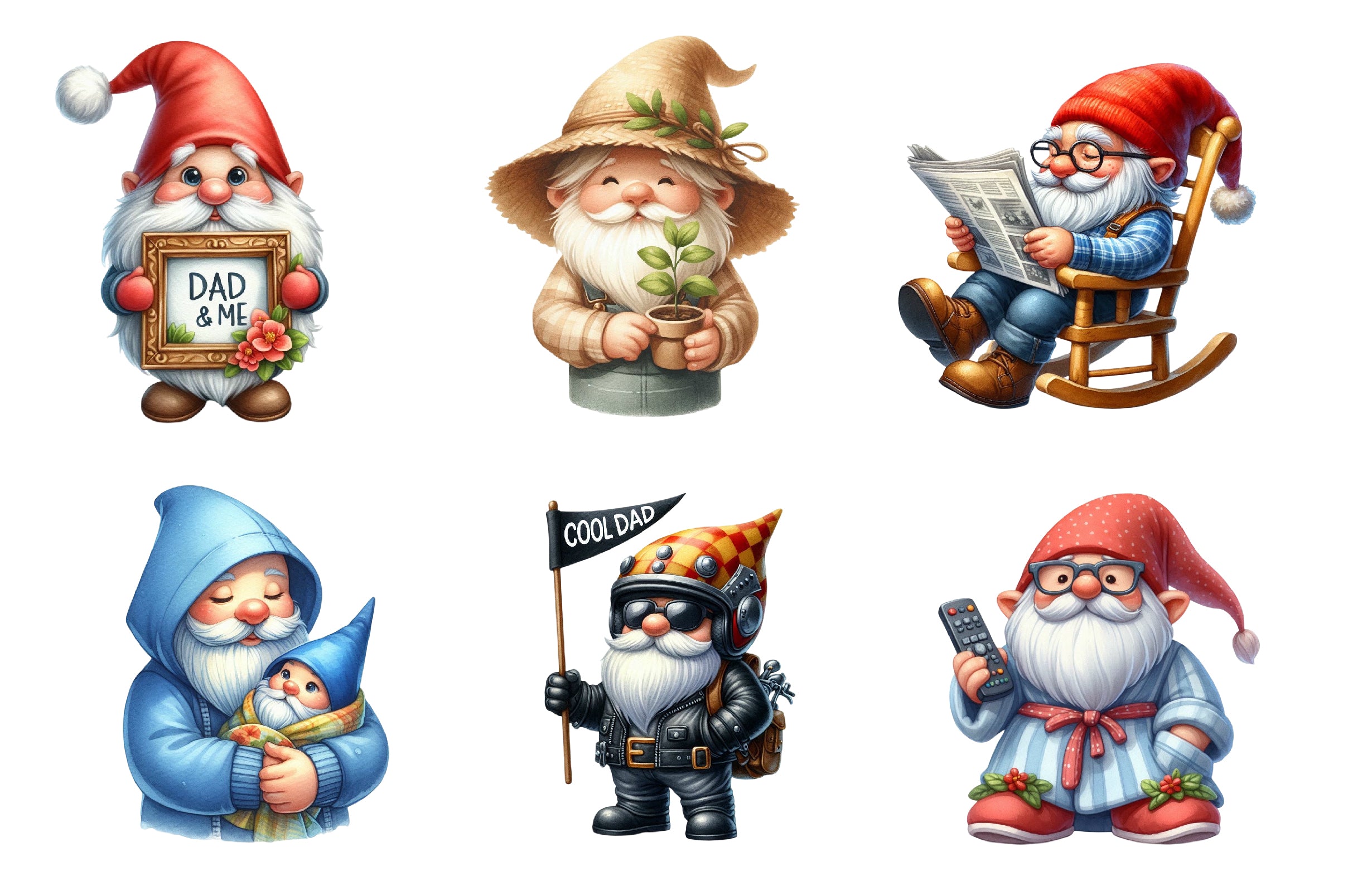 Fathers Day Gnome Clipart Bundle - CraftNest - Digital Crafting and Art