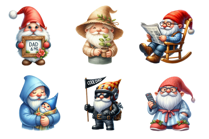 Fathers Day Gnome Clipart Bundle - CraftNest - Digital Crafting and Art