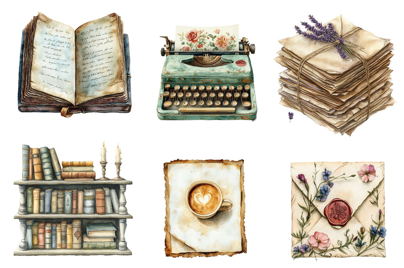Antique Writer Clipart Bundle - CraftNest - Digital Crafting and Art
