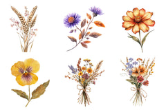 Autumn Wildflowers Clipart Bundle - CraftNest - Digital Crafting and Art