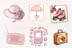 Coquette Summer Postage Stamp Clipart Bundle - CraftNest - Digital Crafting and Art