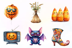 Cute Retro Halloween Clipart Bundle - CraftNest - Digital Crafting and Art