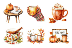 Fall Coffee Clipart Bundle - CraftNest - Digital Crafting and Art