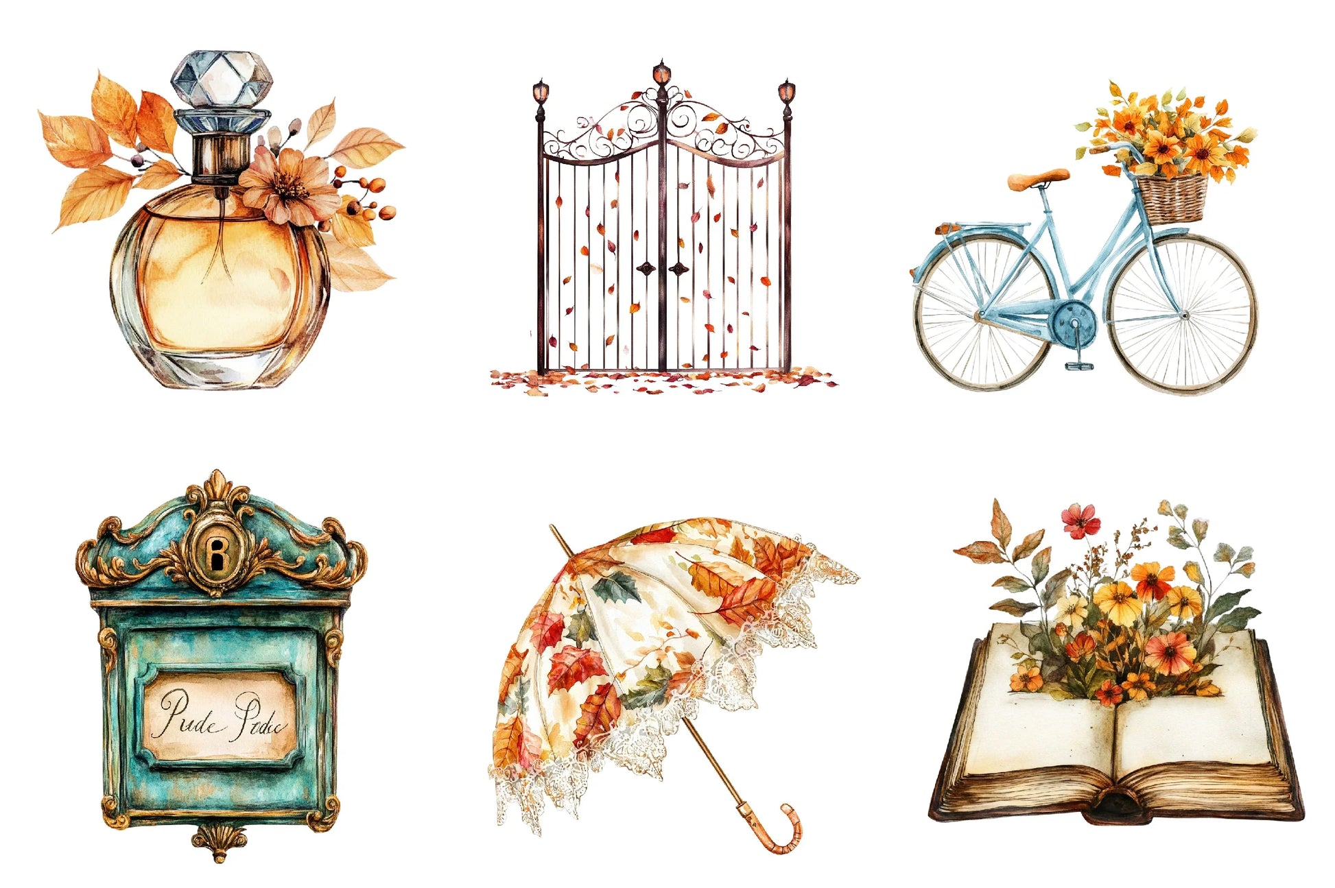 Antique Parisian Fall Clipart Bundle - CraftNest - Digital Crafting and Art