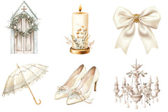 Antique Ivory Wedding Clipart Bundle - CraftNest - Digital Crafting and Art