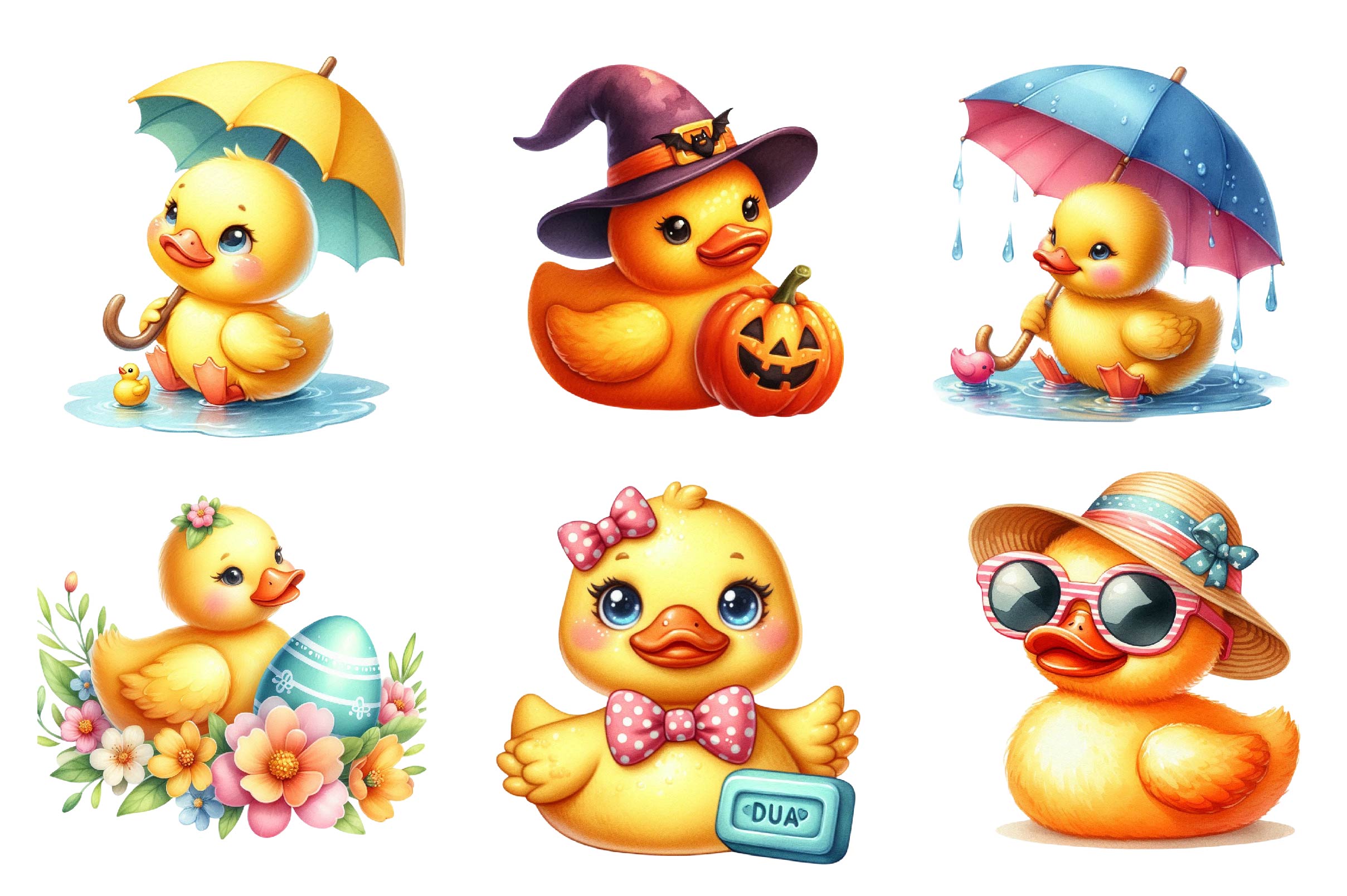Cute Rubber Ducks Clipart Bundle - CraftNest - Digital Crafting and Art