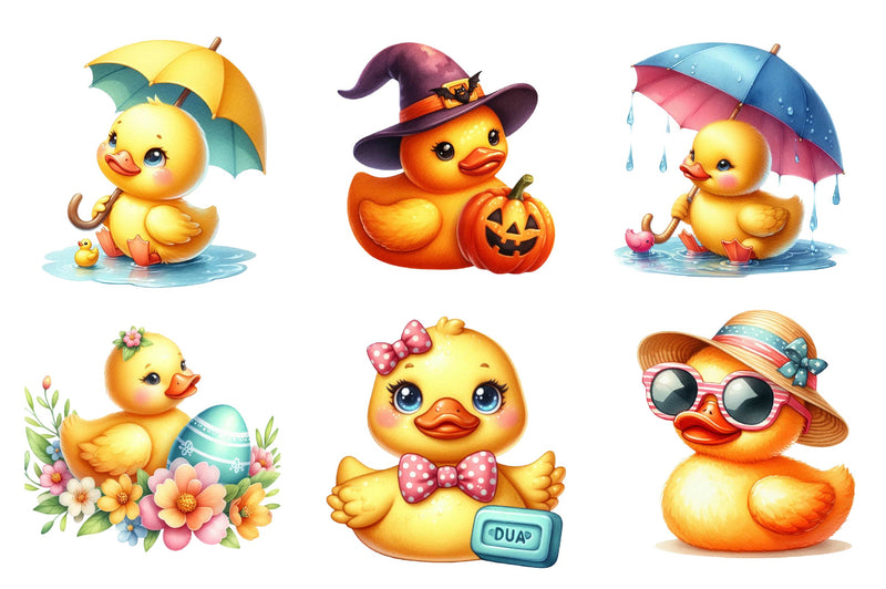 Cute Rubber Ducks Clipart Bundle - CraftNest - Digital Crafting and Art
