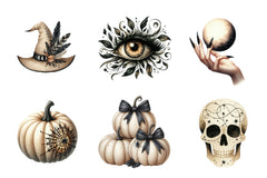 Beige & Black Halloween Clipart Bundle - CraftNest - Digital Crafting and Art