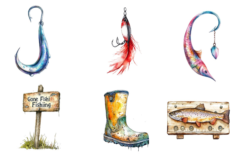Fishing Clipart Bundle - CraftNest - Digital Crafting and Art