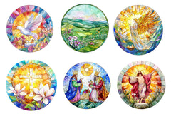 Round Stained Glass Spring Nativity Clipart Bundle - CraftNest - Digital Crafting and Art