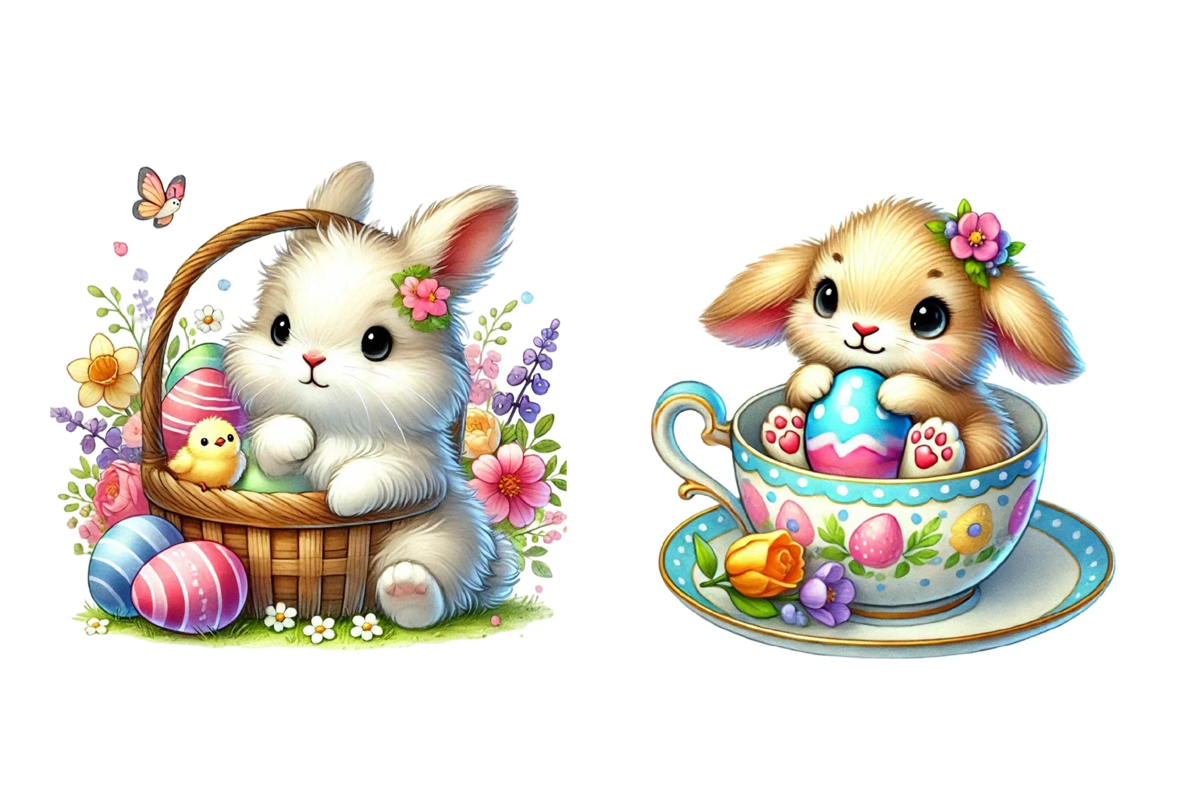 Easter Cute Bunny Clipart Bundle - CraftNest - Digital Crafting and Art