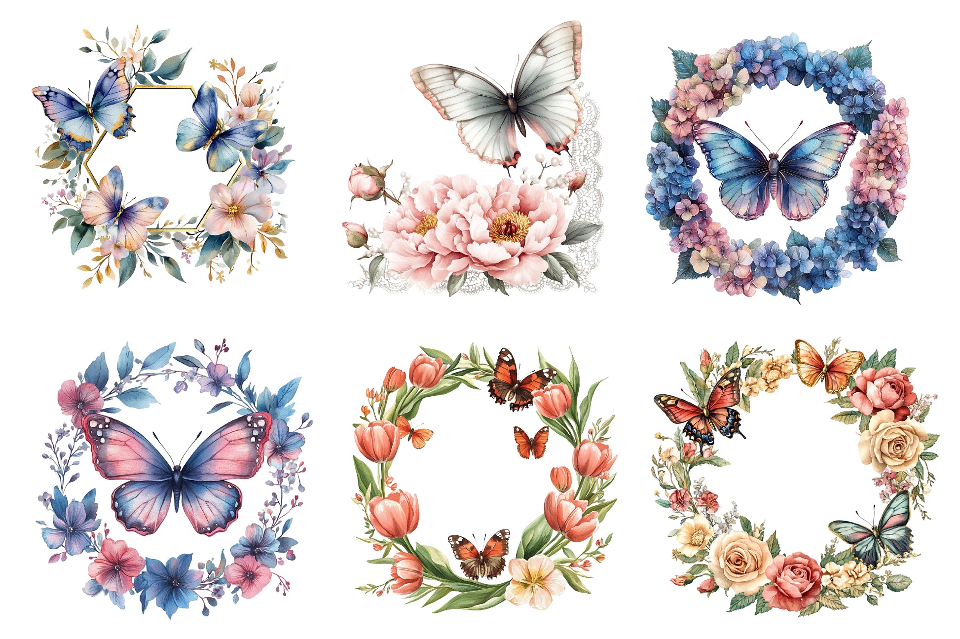 Spring Butterfly Border Clipart Bundle - CraftNest - Digital Crafting and Art