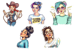 Sarcastic Funny Girl Clipart Bundle - CraftNest - Digital Crafting and Art