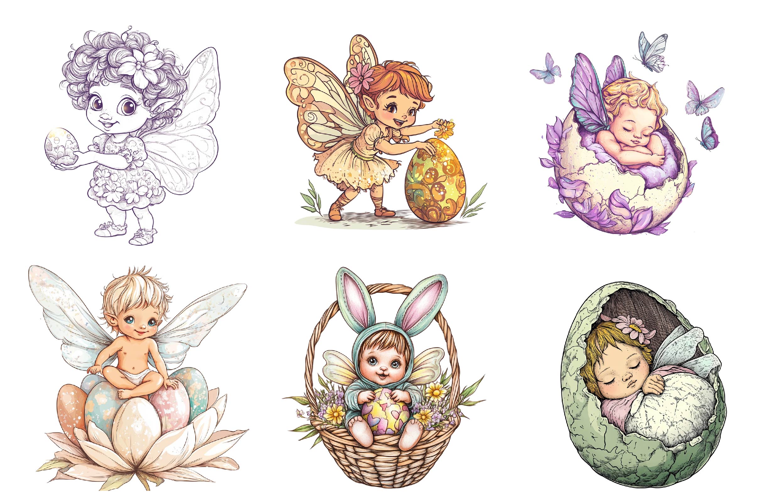 Easter Fairy Clipart Bundle - CraftNest - Digital Crafting and Art