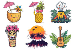 Cute Hawaiian Summer Clipart Bundle - CraftNest - Digital Crafting and Art