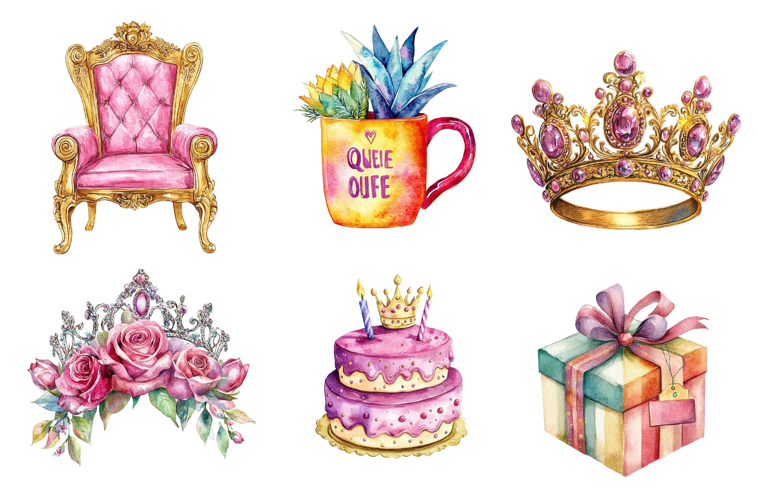 Birthday Queen Clipart Bundle - CraftNest - Digital Crafting and Art