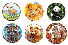 Round Stained Glass Of Baby Animals Clipart Bundle - CraftNest - Digital Crafting and Art