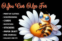 Cute Bee Summer Clipart Bundle - CraftNest - Digital Crafting and Art