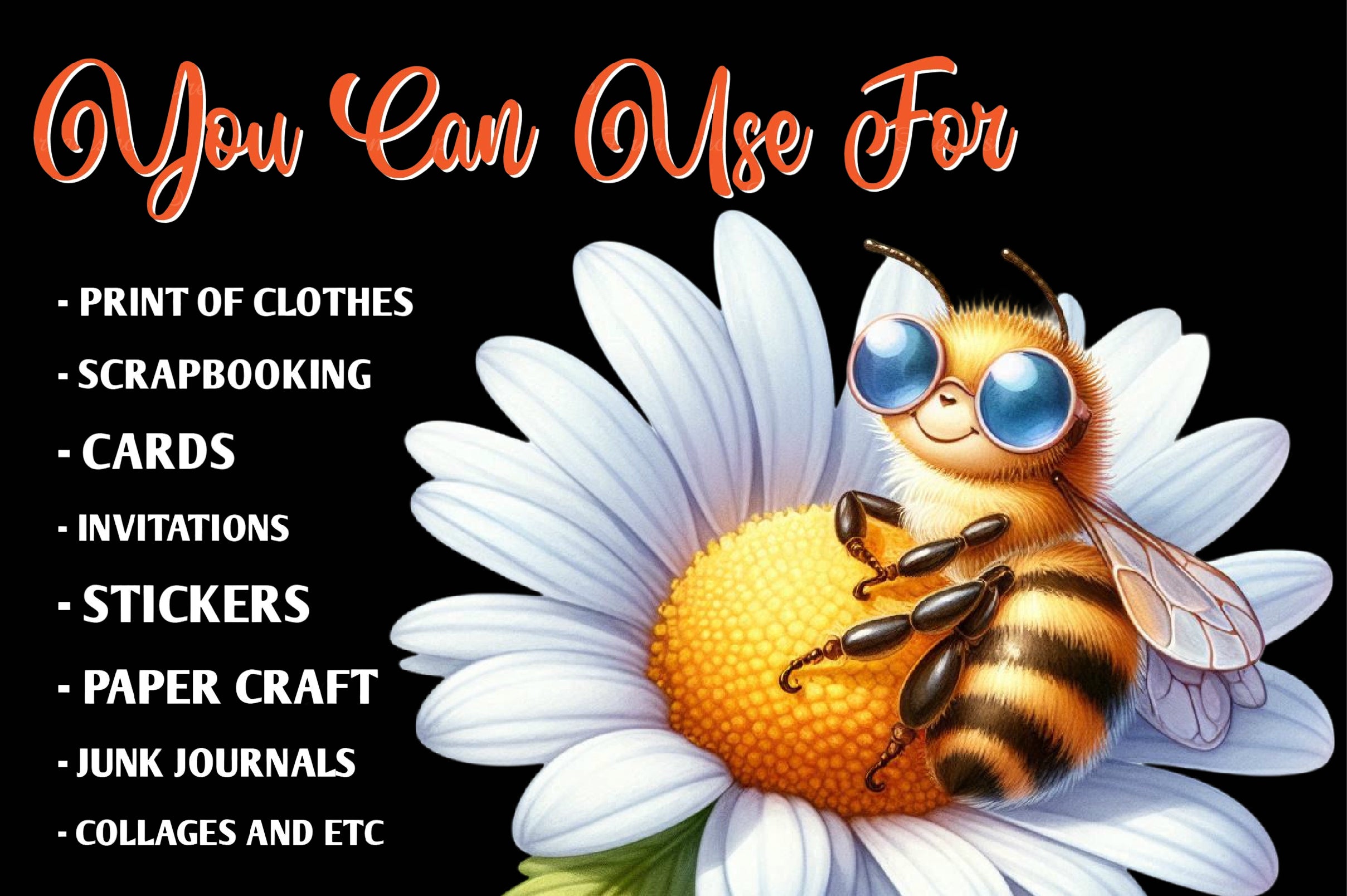 Cute Bee Summer Clipart Bundle - CraftNest - Digital Crafting and Art