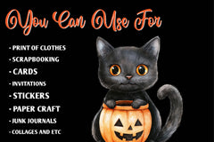 Funny Halloween Black Cat Clipart Bundle - CraftNest - Digital Crafting and Art