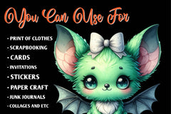 Green & White Halloween Clipart Bundle - CraftNest - Digital Crafting and Art