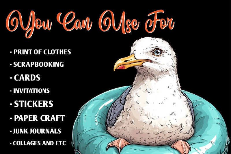 Cute Seagull Clipart Bundle - CraftNest - Digital Crafting and Art