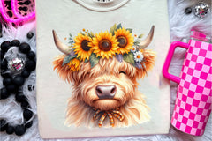 Highland Cow Summer Clipart Bundle - CraftNest - Digital Crafting and Art