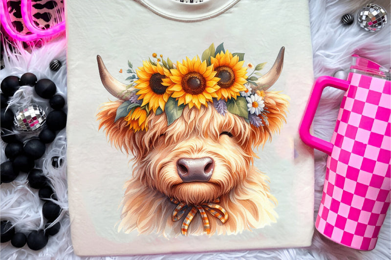 Highland Cow Summer Clipart Bundle - CraftNest - Digital Crafting and Art