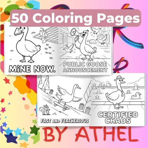 Feathered Mayhem: Goose Coloring Book Bundle - CraftNest - Digital Crafting and Art