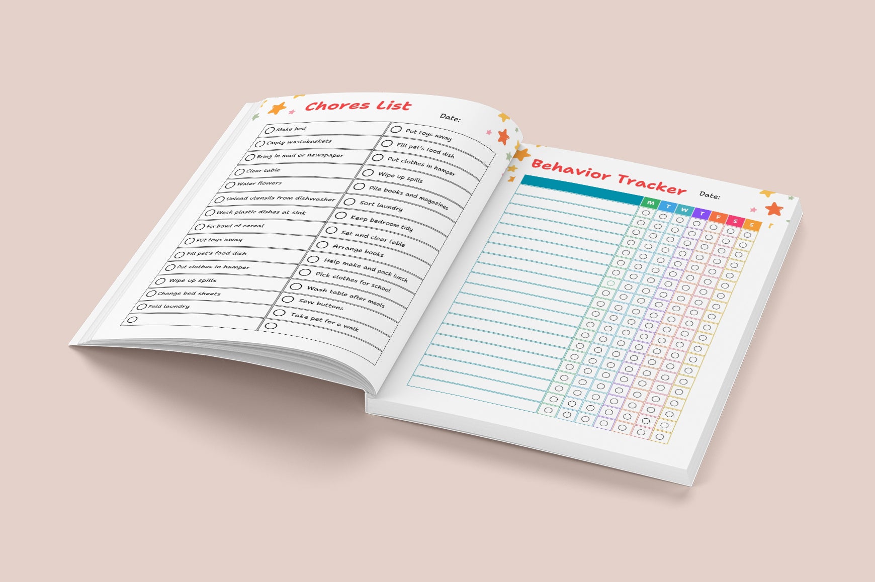 Kids Chore Responsibility Chart Planner