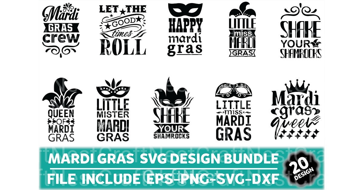 Mardi Gras Design Bundle - CraftNest - Digital Crafting and Art
