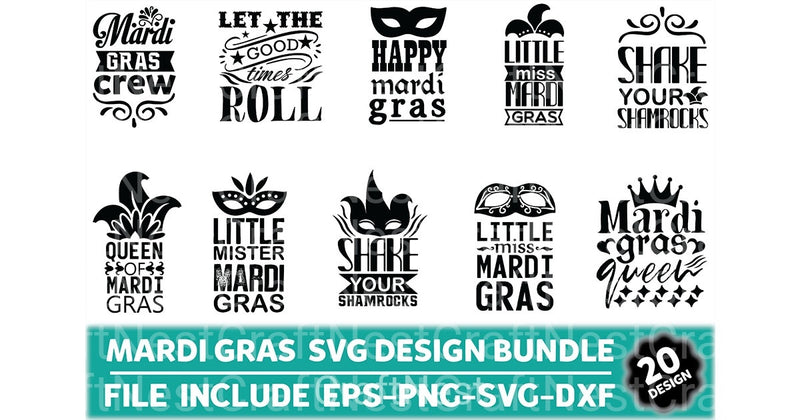 Mardi Gras Design Bundle - CraftNest - Digital Crafting and Art