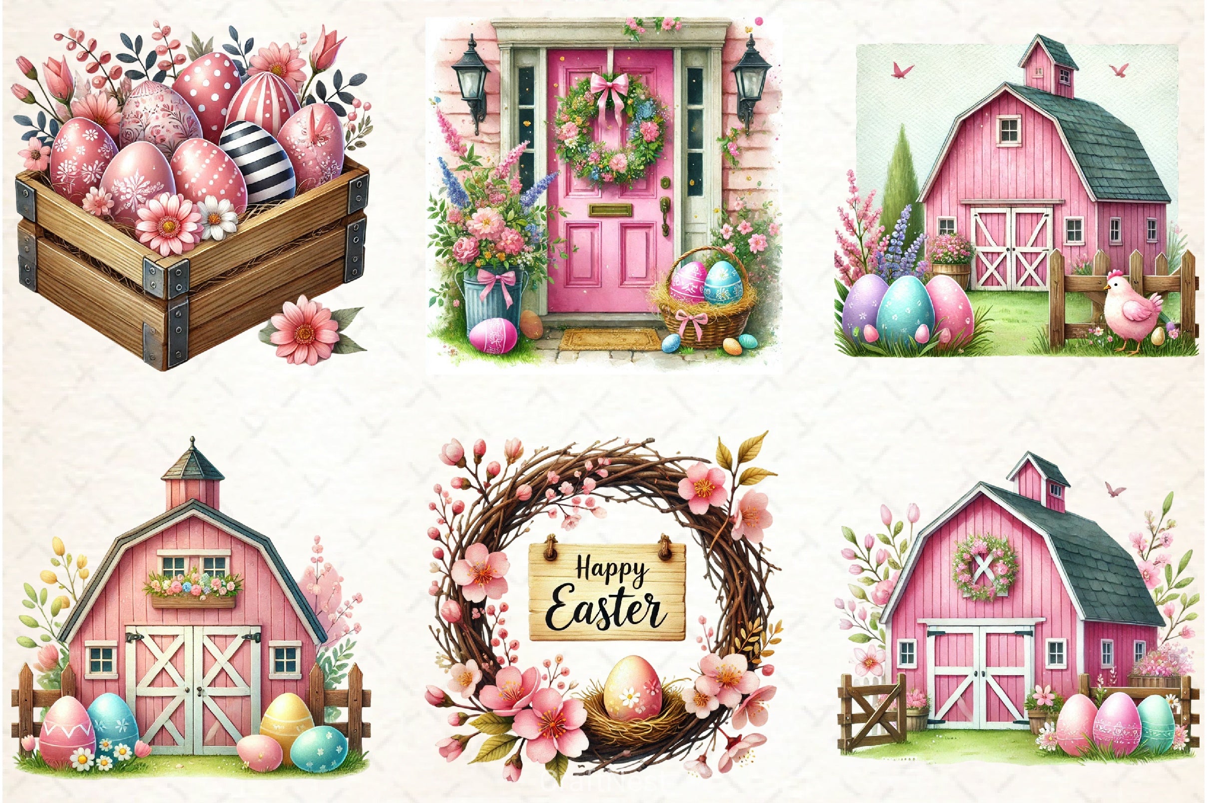 Easter Farm Clipart Bundle - CraftNest - Digital Crafting and Art