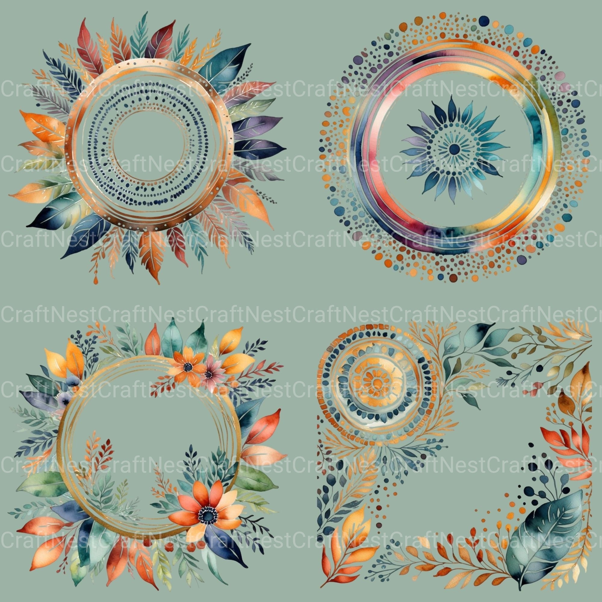Abstract Boho Clipart Bundle - CraftNest - Digital Crafting and Art