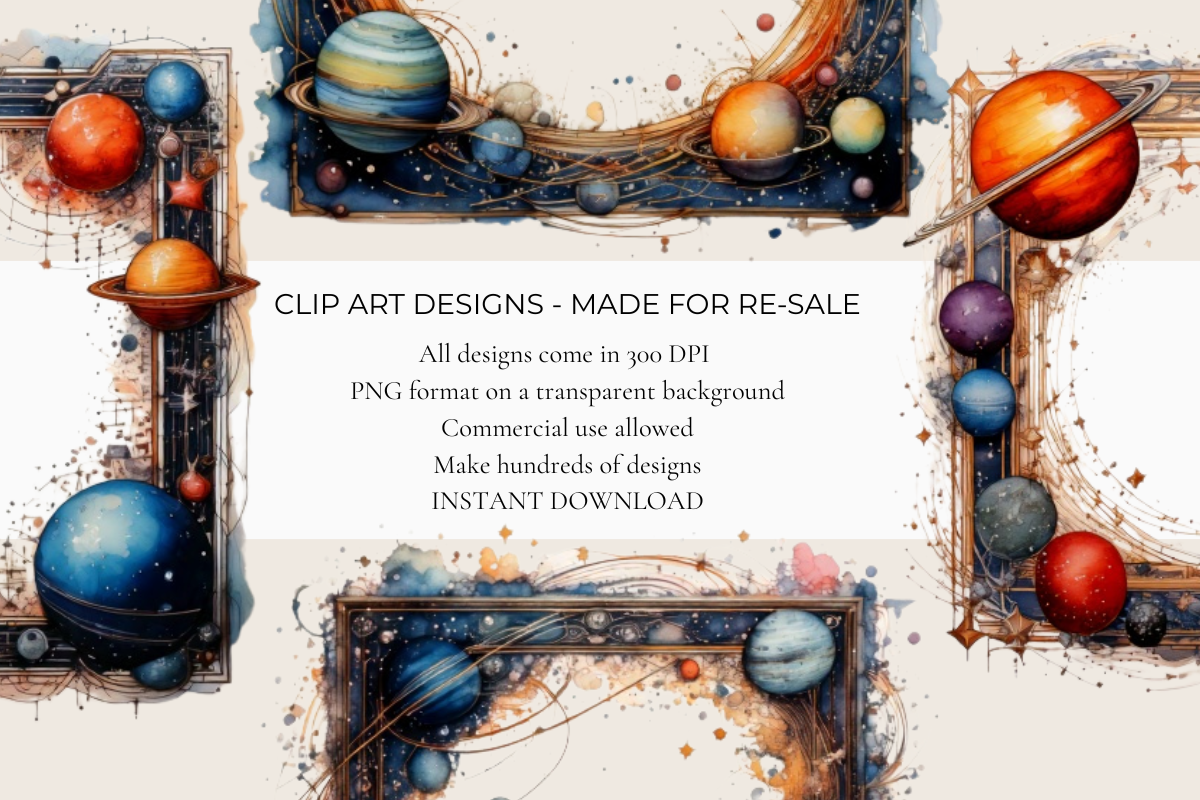 Cosmic Square Frames Clipart