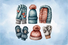 Winter Cute Set Of Mittens Clipart Bundle - CraftNest - Digital Crafting and Art