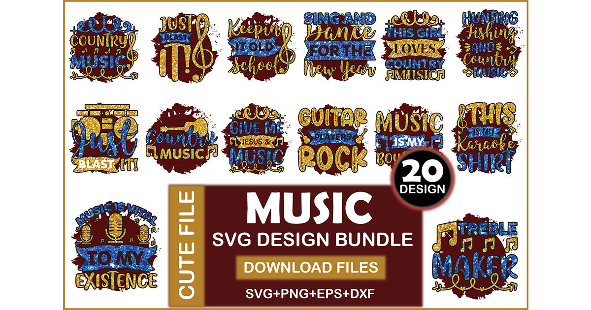 Music SVG Bundle 3 - CraftNest - Digital Crafting and Art