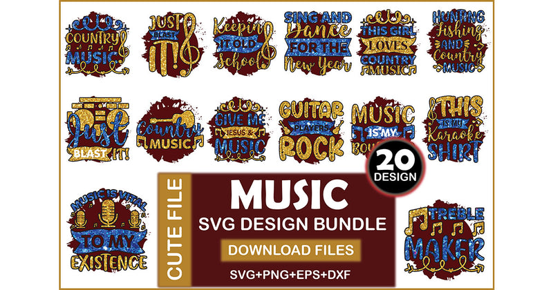 Music SVG Bundle 3 - CraftNest - Digital Crafting and Art