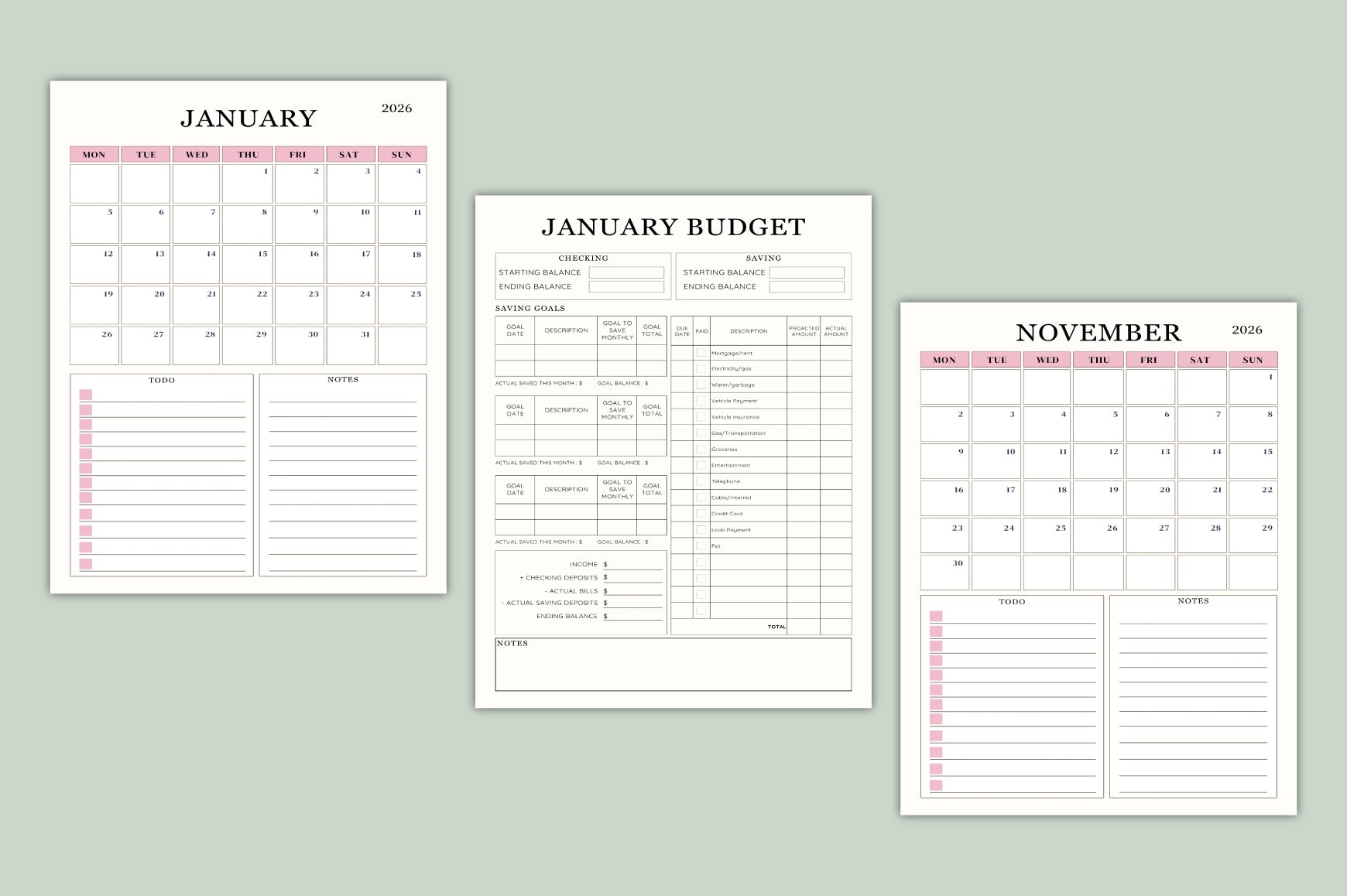Month Wise Budget Planner