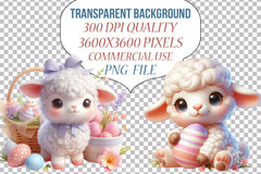 Cute Easter Lamb Clipart Bundle - CraftNest - Digital Crafting and Art