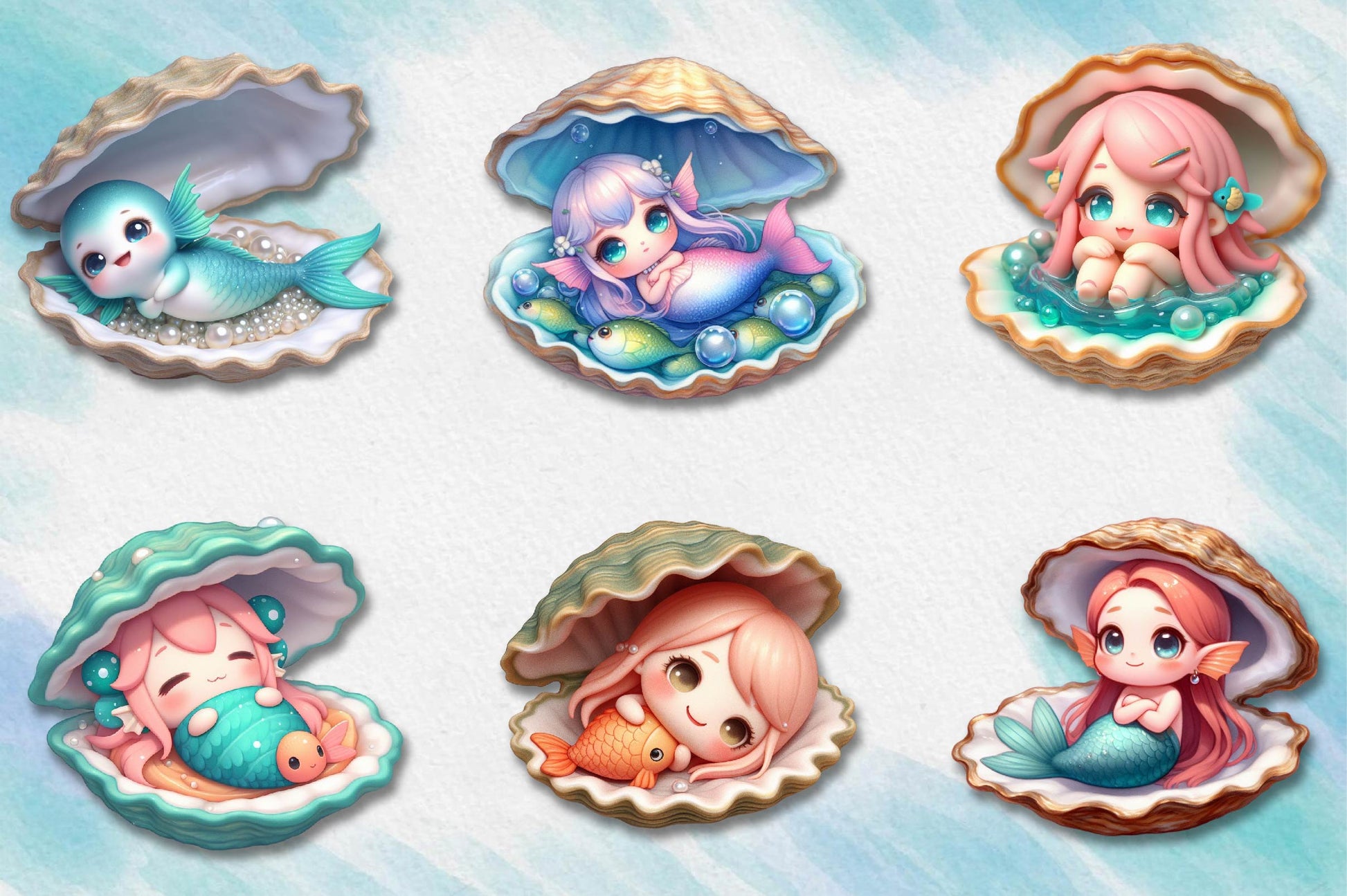 Mermaid Sleeping Mermaid Clipart Bundle - CraftNest - Digital Crafting and Art