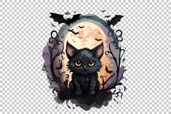 Night Black Cat Clipart Bundle - CraftNest - Digital Crafting and Art