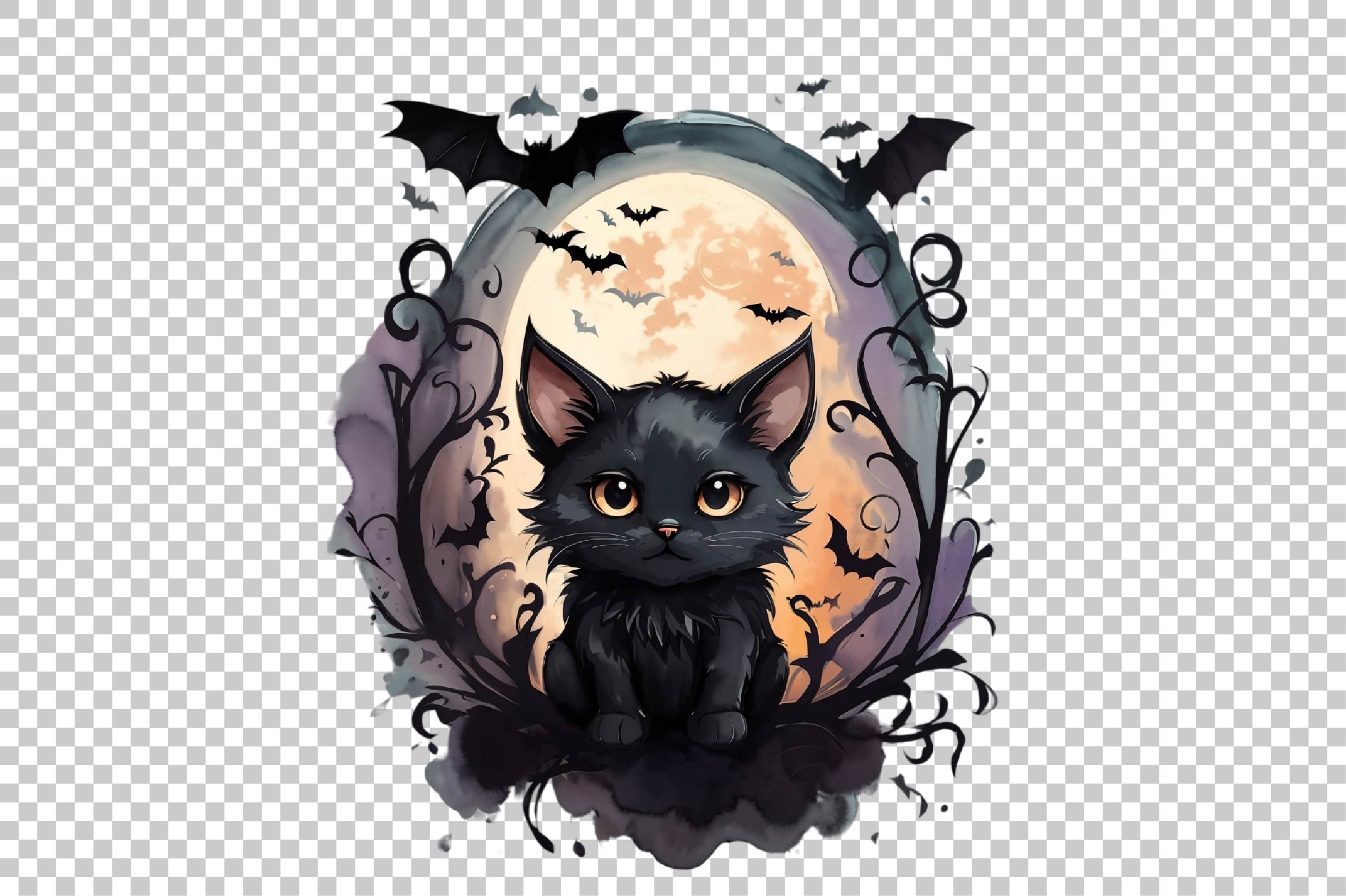 Night Black Cat Clipart Bundle - CraftNest - Digital Crafting and Art