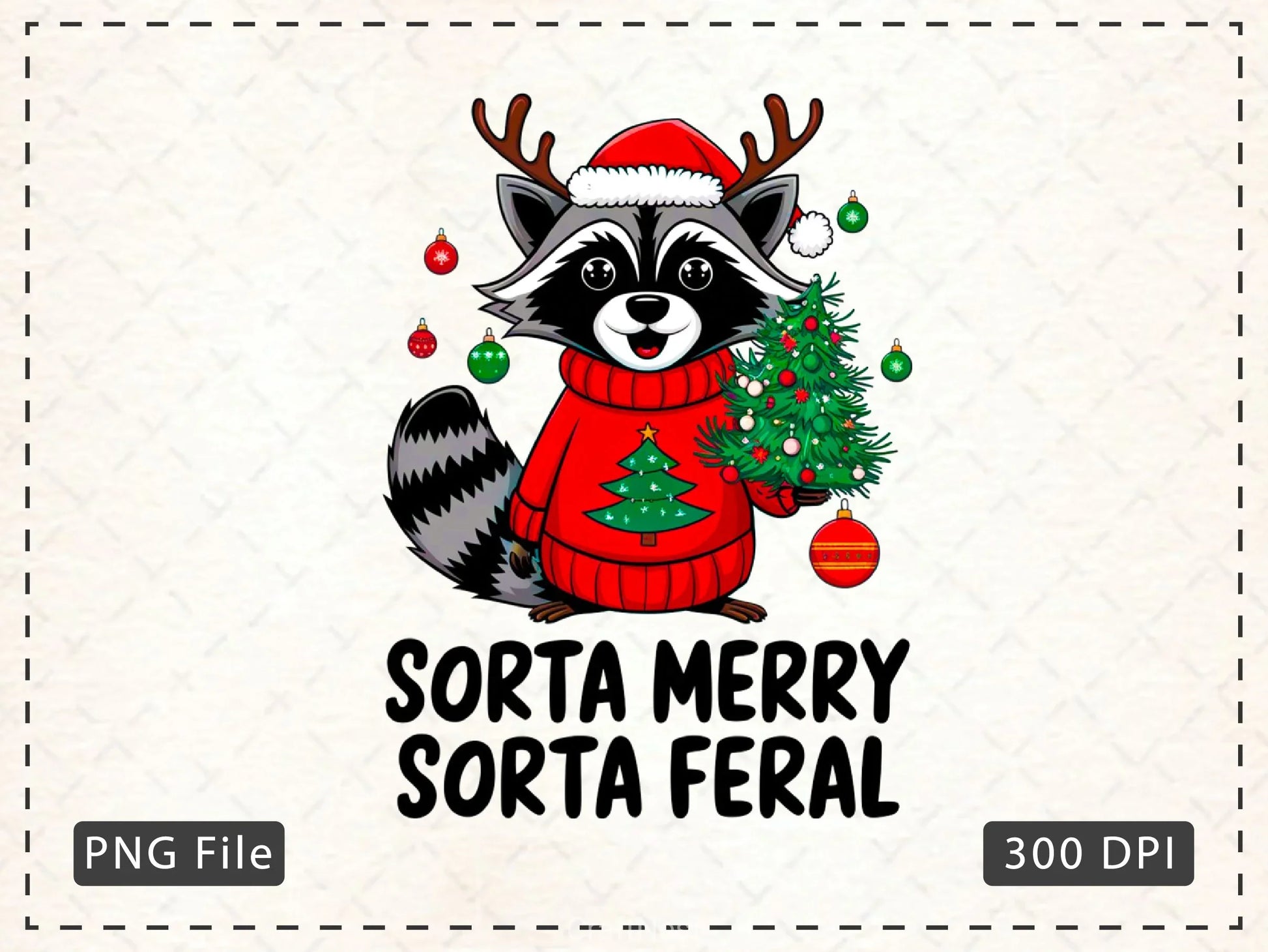Sorta Santa Sorta Feral Christmas Feral Clipart Bundle - CraftNest - Digital Crafting and Art