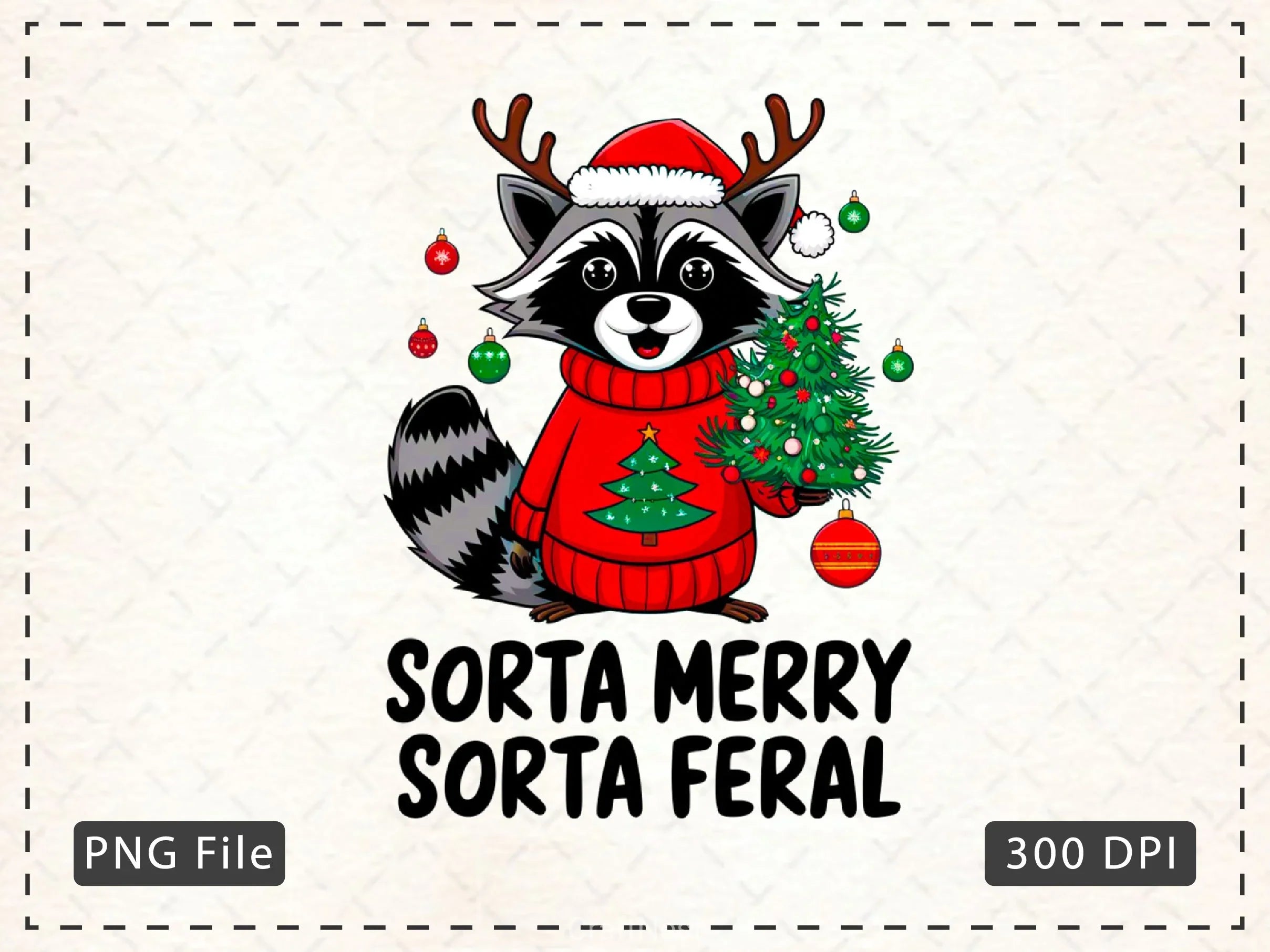Sorta Santa Sorta Feral Christmas Feral Clipart Bundle - CraftNest - Digital Crafting and Art
