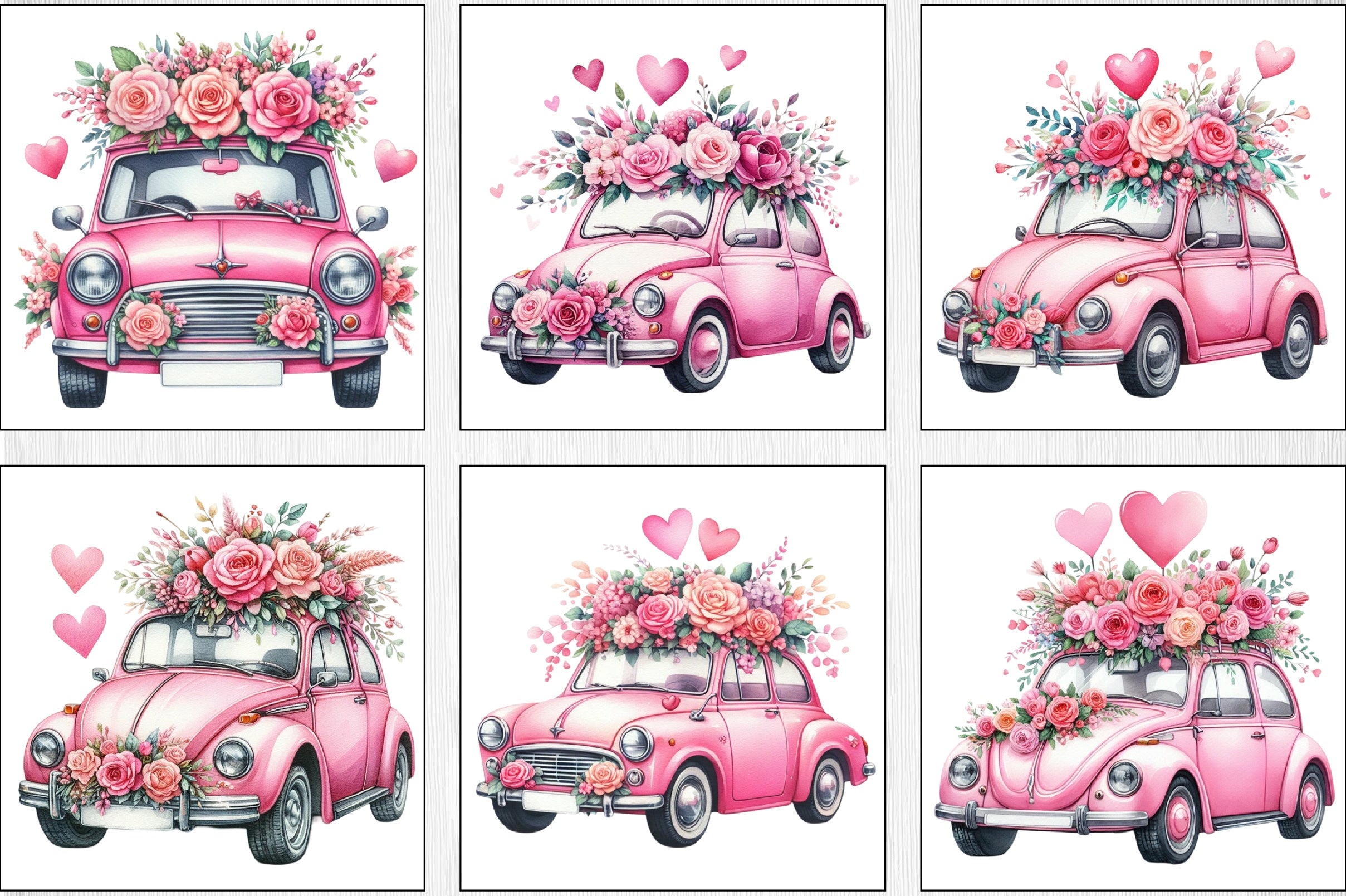 Valentine's Day Car Clipart Bundle - CraftNest - Digital Crafting and Art