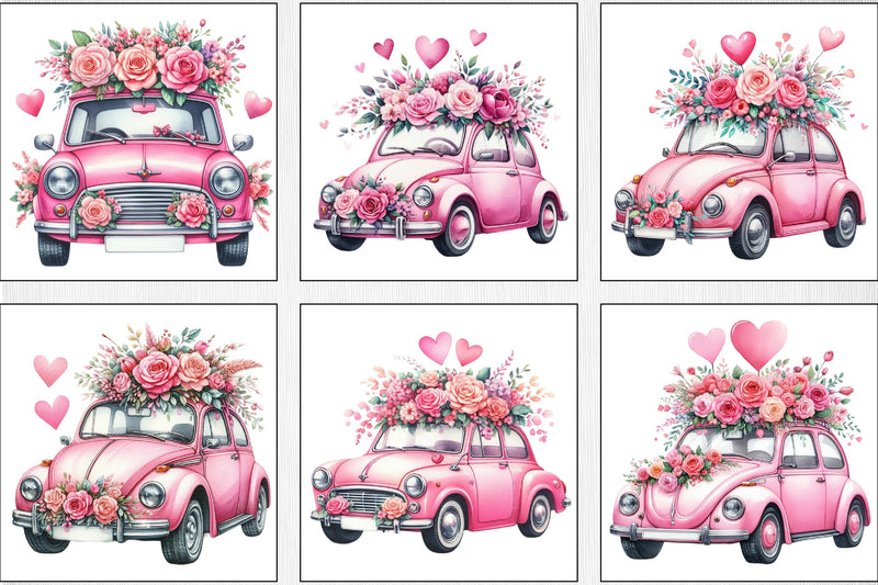 Valentine's Day Car Clipart Bundle - CraftNest - Digital Crafting and Art
