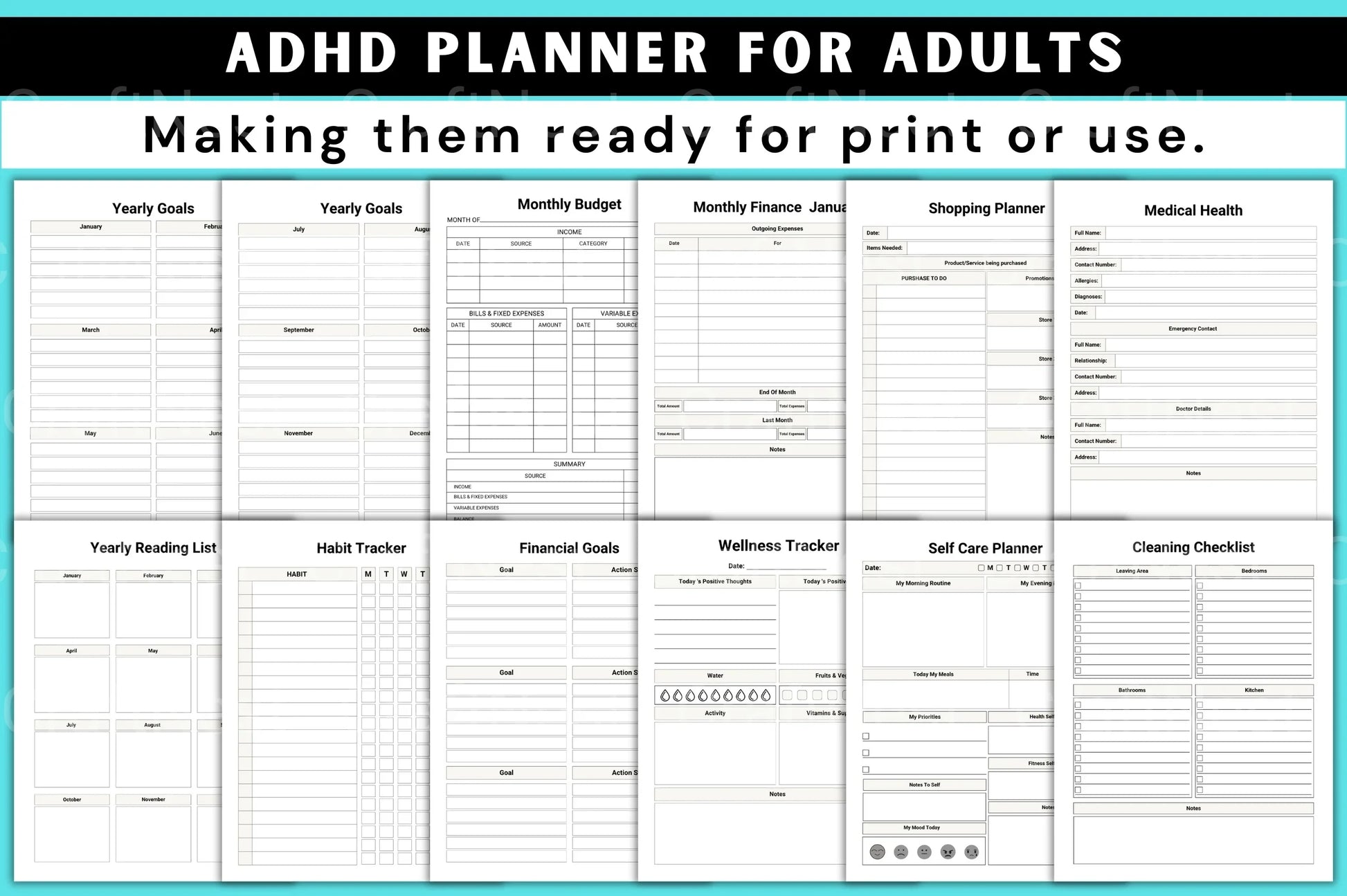 ADHD Planner for Adults - CraftNest - Digital Crafting and Art